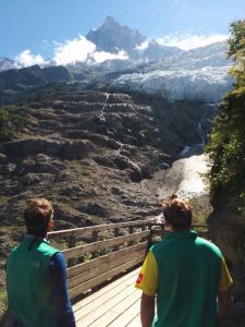 The finishers admiring the Les Bossons glacier two days after the race. "Was the pain, really that bad?" says Phil. "Nah, shall we do another one?" "Yes", says Phil "Send me the dets of the Brecon Ultra this December!"